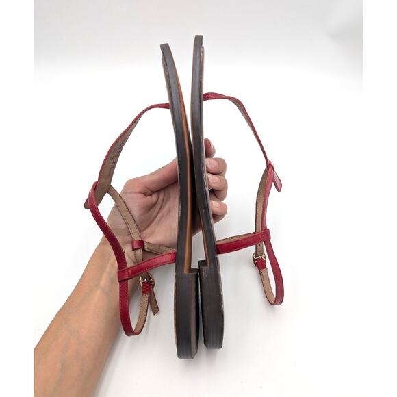 Sam Edelman Gigi Signet Sandal Ankle Strap Women's Red Brown Size US10M EU41 - Picture 4 of 12